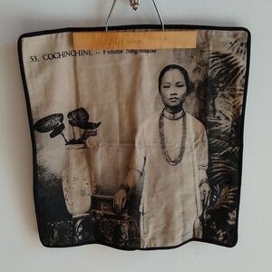 Vietnamese Vintage Photograph Cushion Cover – Saigon Woman Size 17" Square